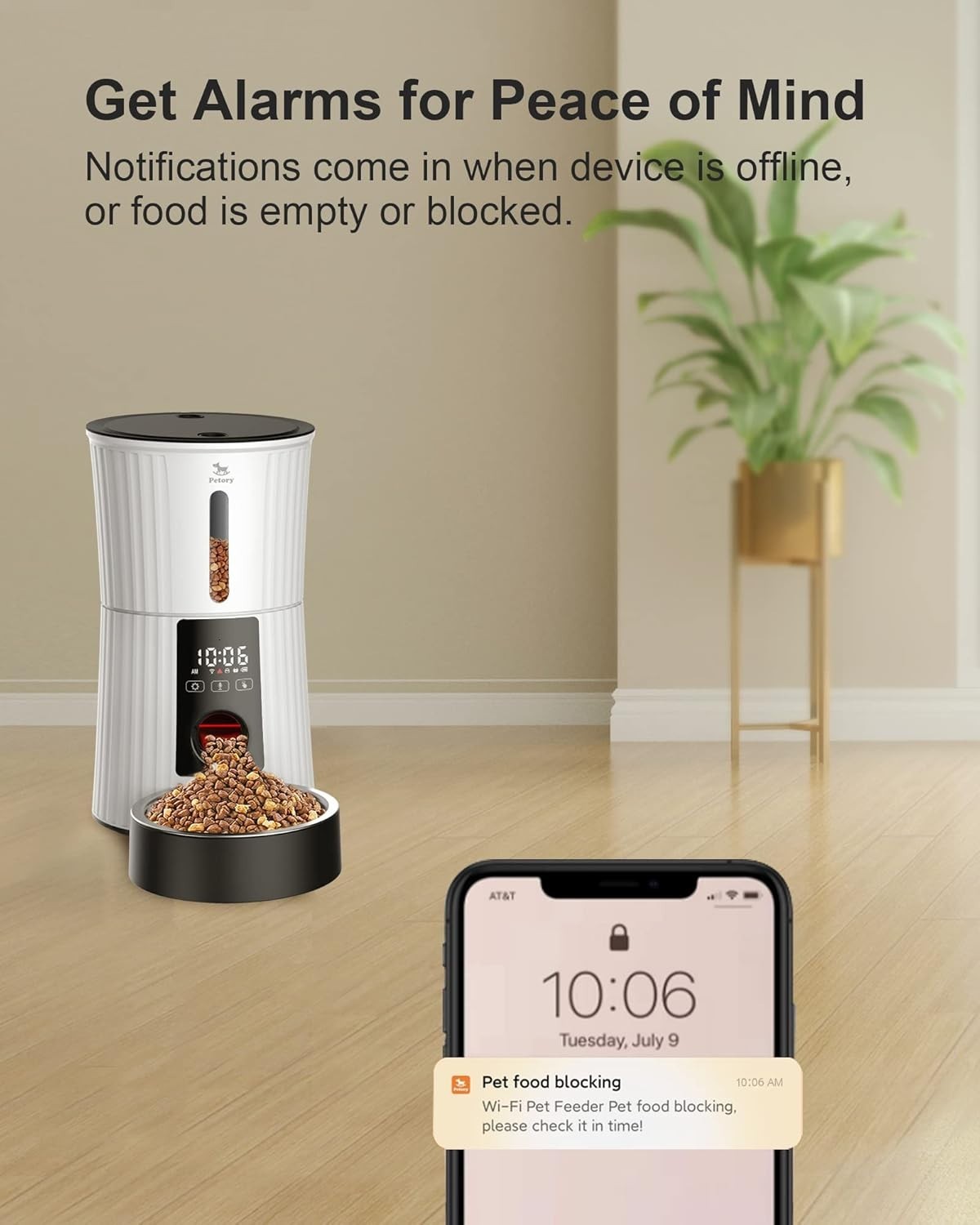 Smart WiFi Automatic Pet Feeder 4L App Control Food Dispenser Timer