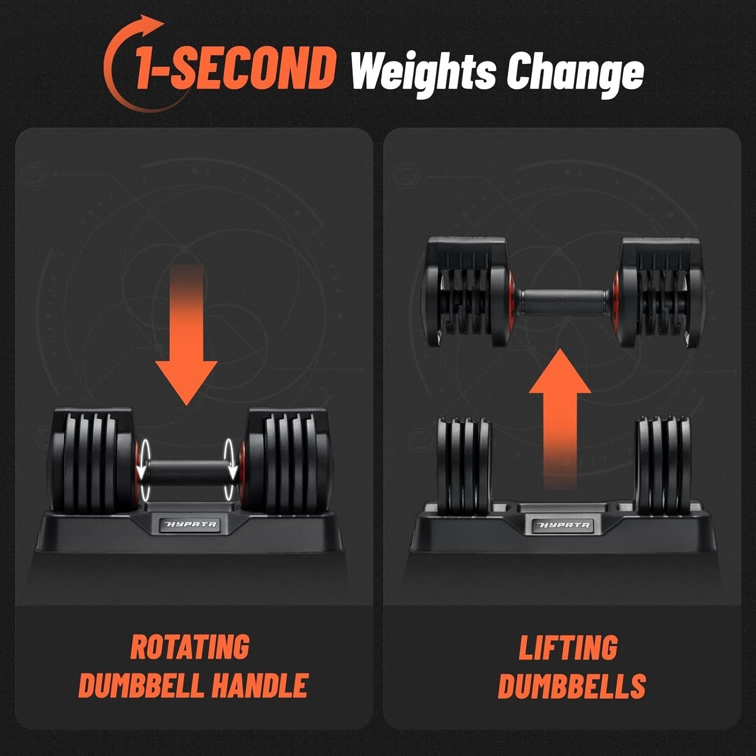 5-in-1 Adjustable Dumbbells Pair 5–25LB Quick Dial Home Gym Weights