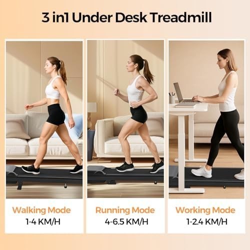 Chiidou Under Desk Walking Pad Treadmill 0.6-4 mph Incline LED