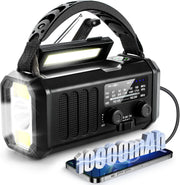 10000mAh Emergency Weather Radio Solar Crank Power Bank Flashlight