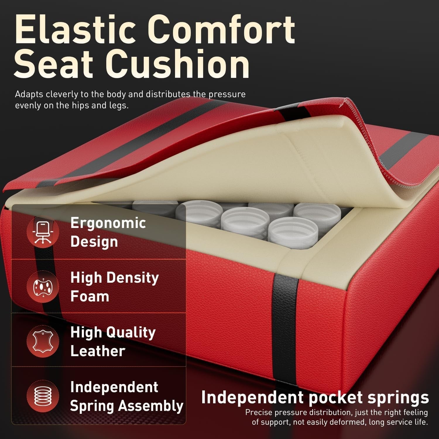 Massage Gaming Chair Recliner with Footrest Pocket Spring Ergonomic