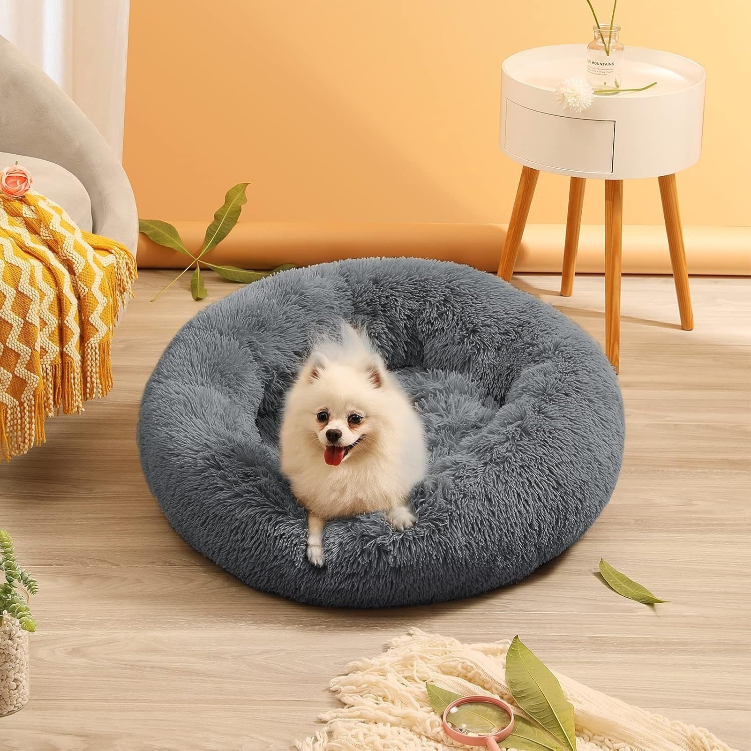 Calming Donut Dog Bed XXL Large Washable Anti Anxiety Plush