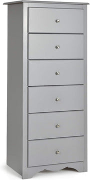 6-Drawer Tall Narrow Dresser Cabinet for Bedroom Storage Organizer Grey