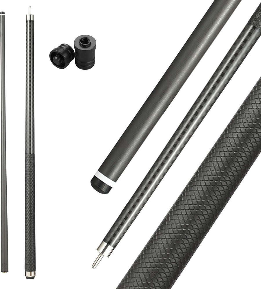 58in Carbon Fiber Pool Cue 12.5mm Tip Low Deflection 20oz Uni Lock