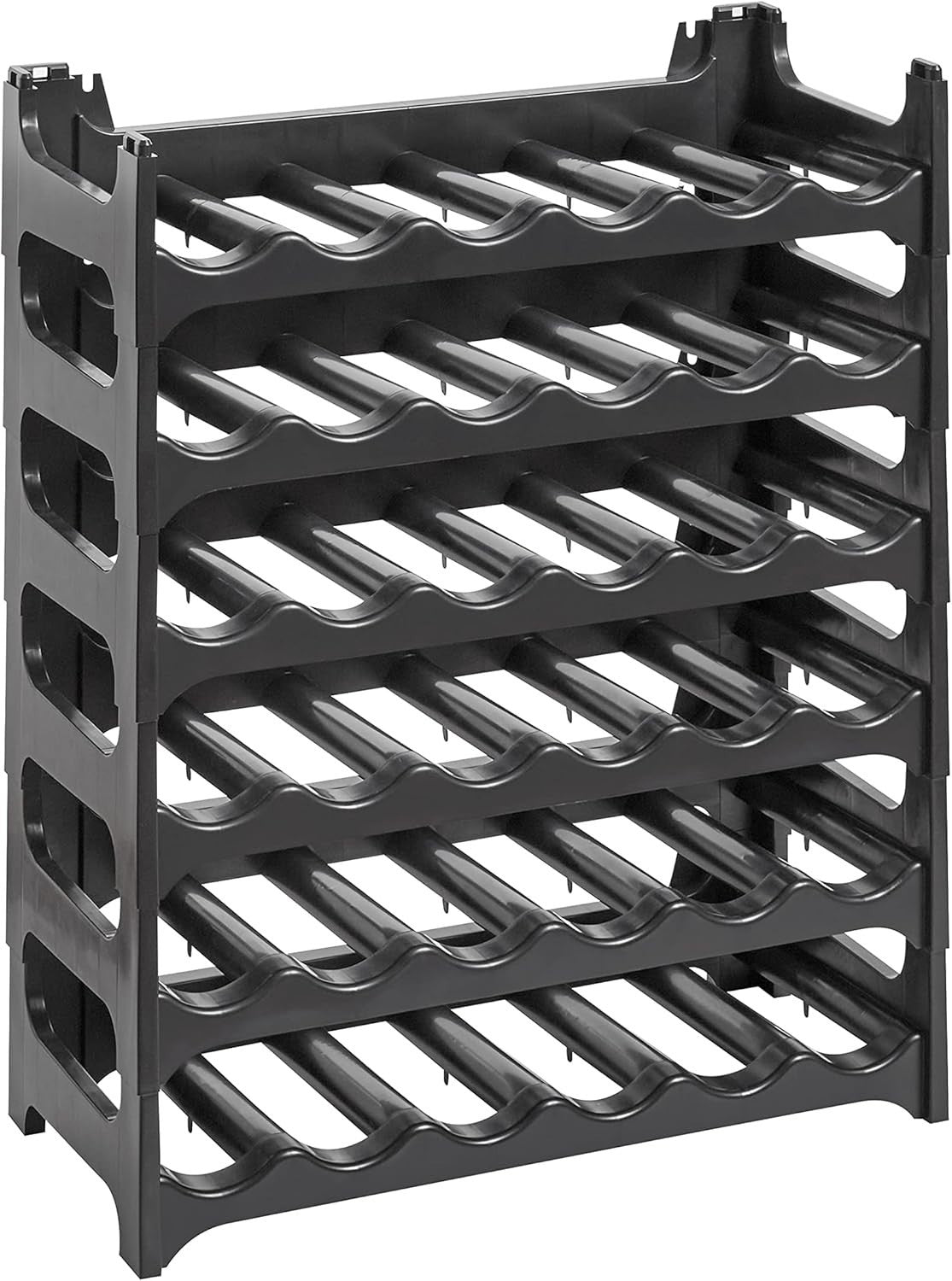 Stackable Wine Bottle Rack 36 Bottle Storage Organizer Modular Plastic Shelving