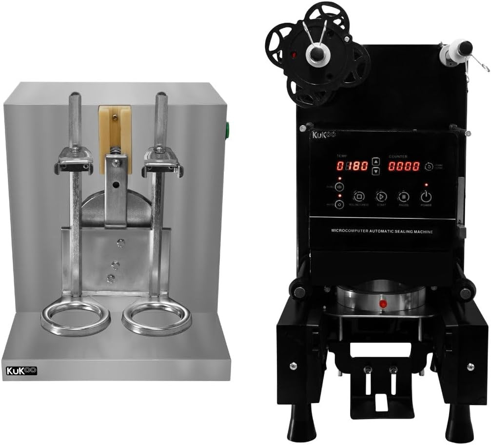 Automatic Cup Sealing Machine 500W Bubble Tea Shaker Double Frame