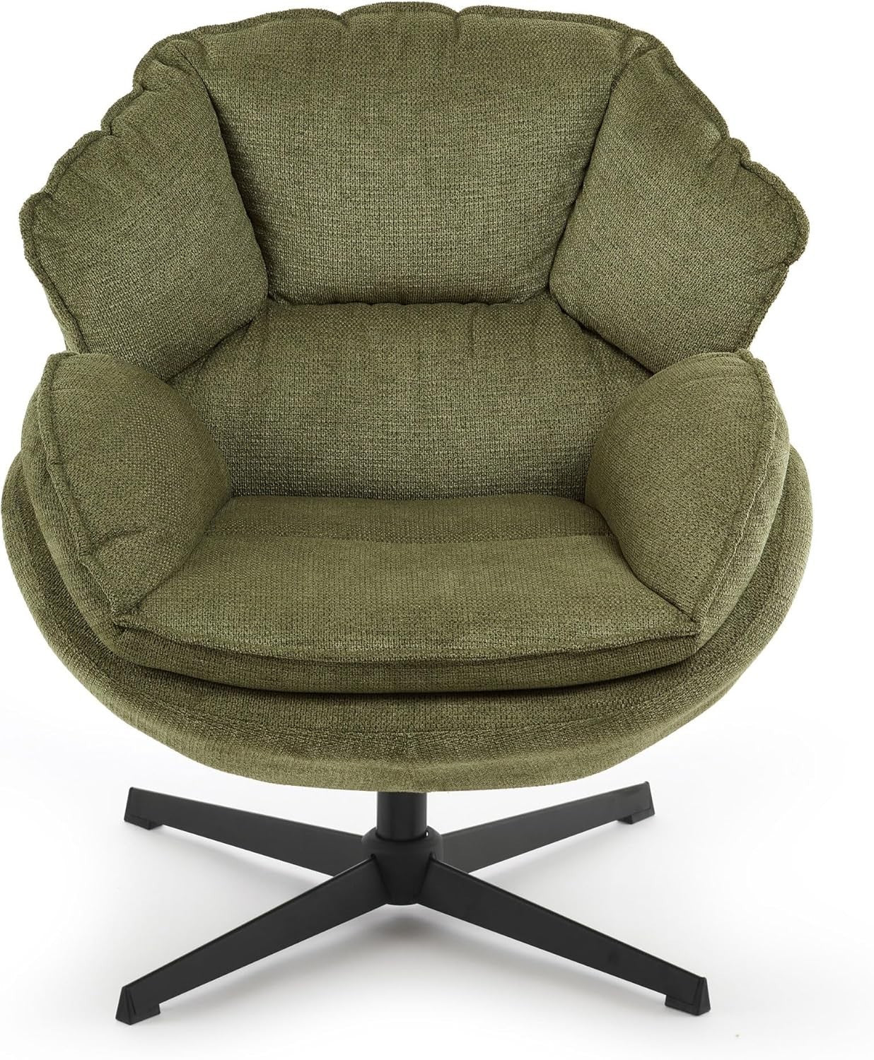 Swivel Accent Chairs Set of 2 | Upholstered Armchairs with Metal Base