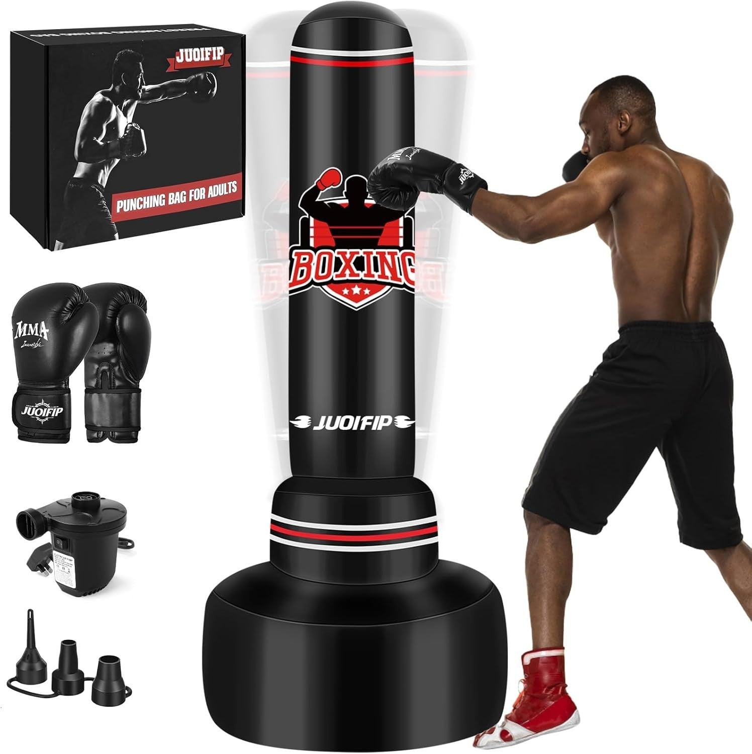 70in Inflatable Standing Boxing Bag Set Kickboxing MMA Fitness