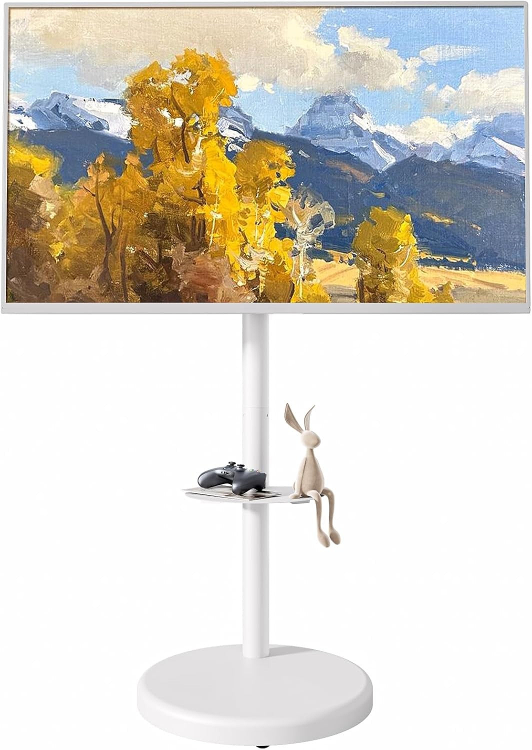 Adjustable Rolling TV Stand 37-86" Heavy Duty Floor Mount with Storage Shelf