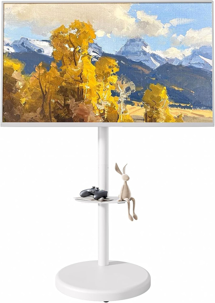Adjustable Rolling TV Stand 37-86" Heavy Duty Floor Mount with Storage Shelf