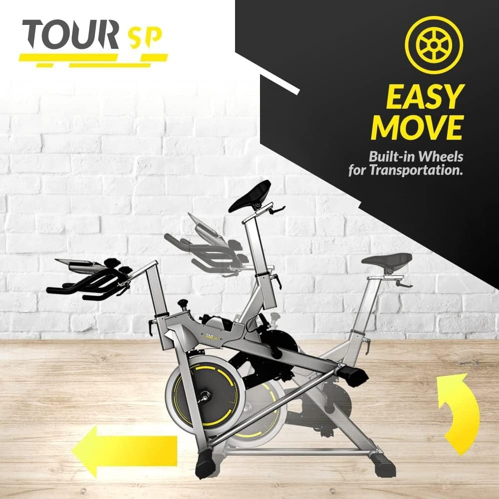 Fluid Resistance Exercise Bike w/ LCD Display, 25kg Flywheel & Kinomap App