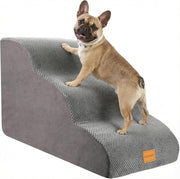 3‑Step Foam Dog Stairs for Bed Sofa – Non‑Slip Washable Waterproof Pet Steps