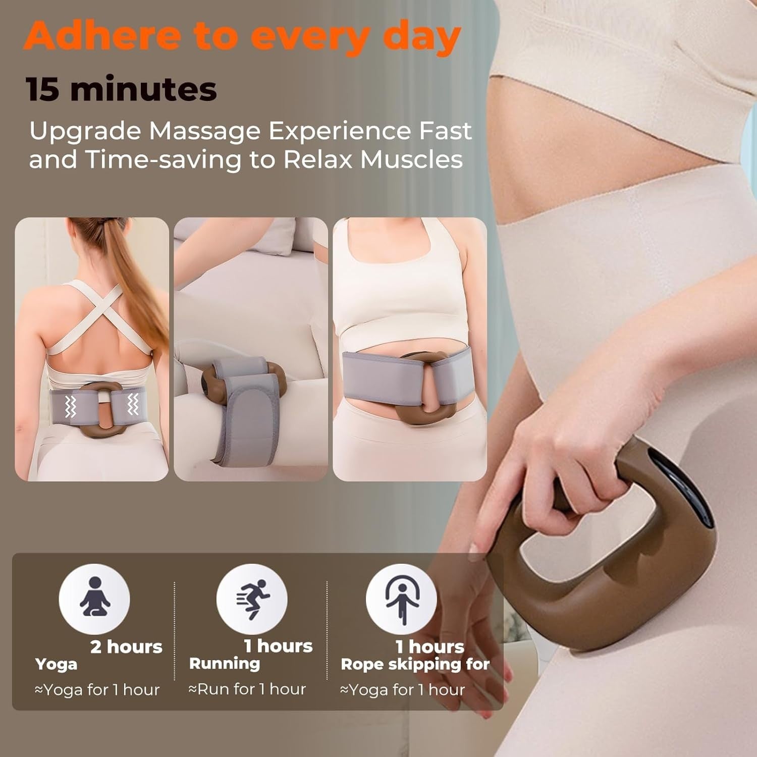 Heated Deep Tissue Massage Gun Quiet Percussion Muscle Pain Relief Tool