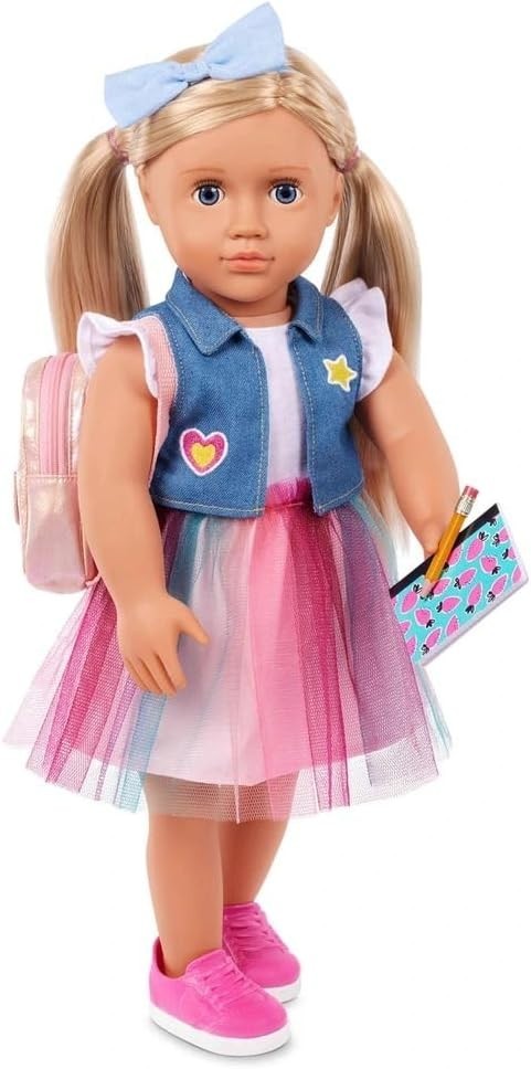 18in School Girl Doll Fashion Outfit Backpack Accessories Role Play