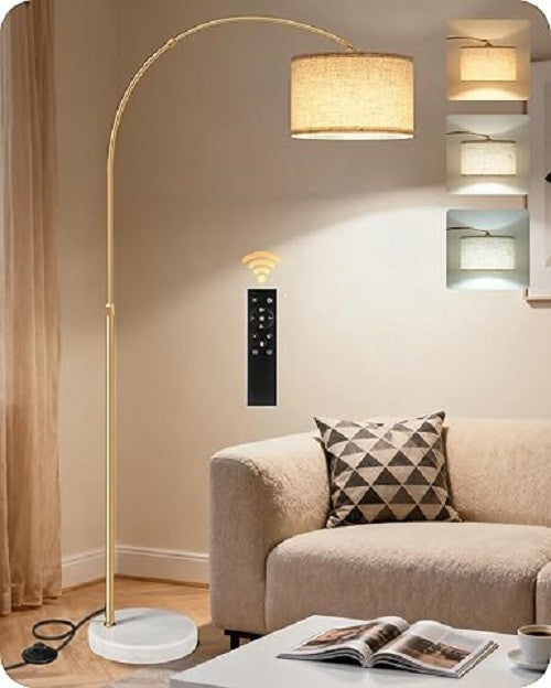 Arc Floor Lamp Dimmable LED Remote Control Height Adjustable Corner Standing