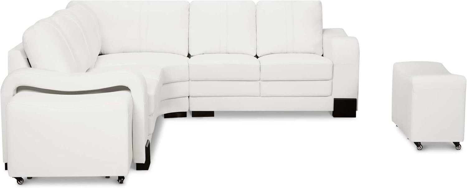 Genuine Leather 5 Seater Corner Sofa with Ottomans – Modern, Durable & Spacious