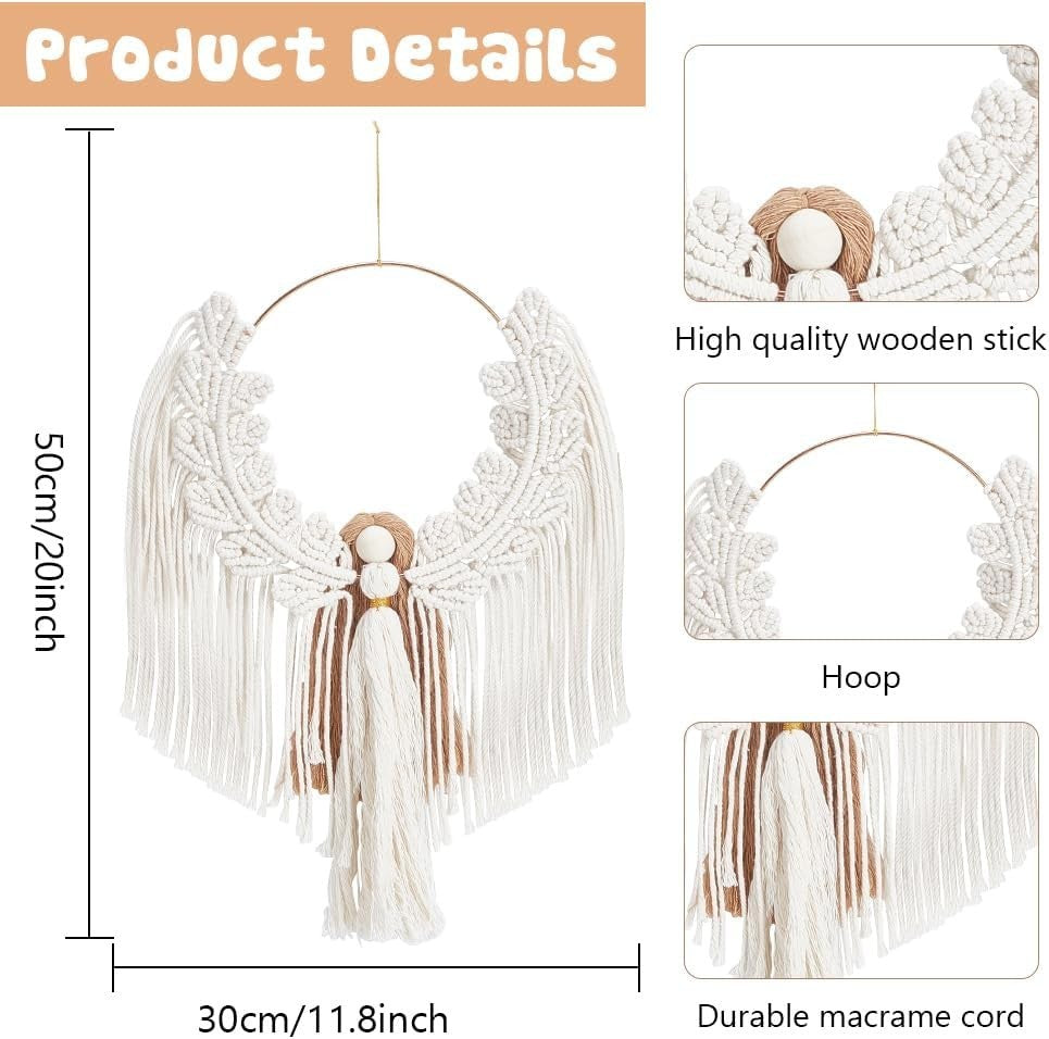 DIY Angel Macrame Kit Boho Wall Hanging Ornament for Beginners