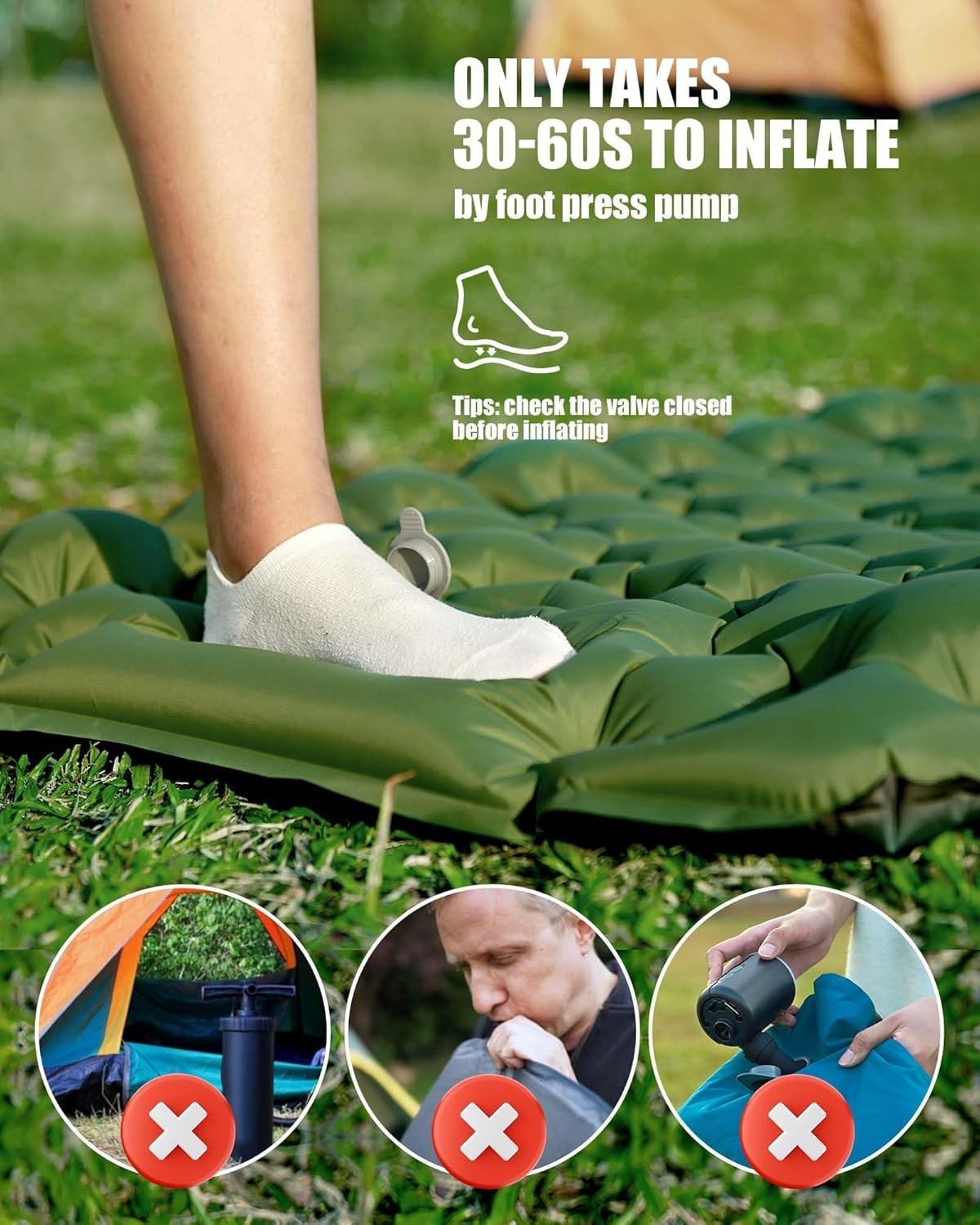 Self-Inflating Camping Mattress 10CM Thick Portable Sleeping Pad Outdoor