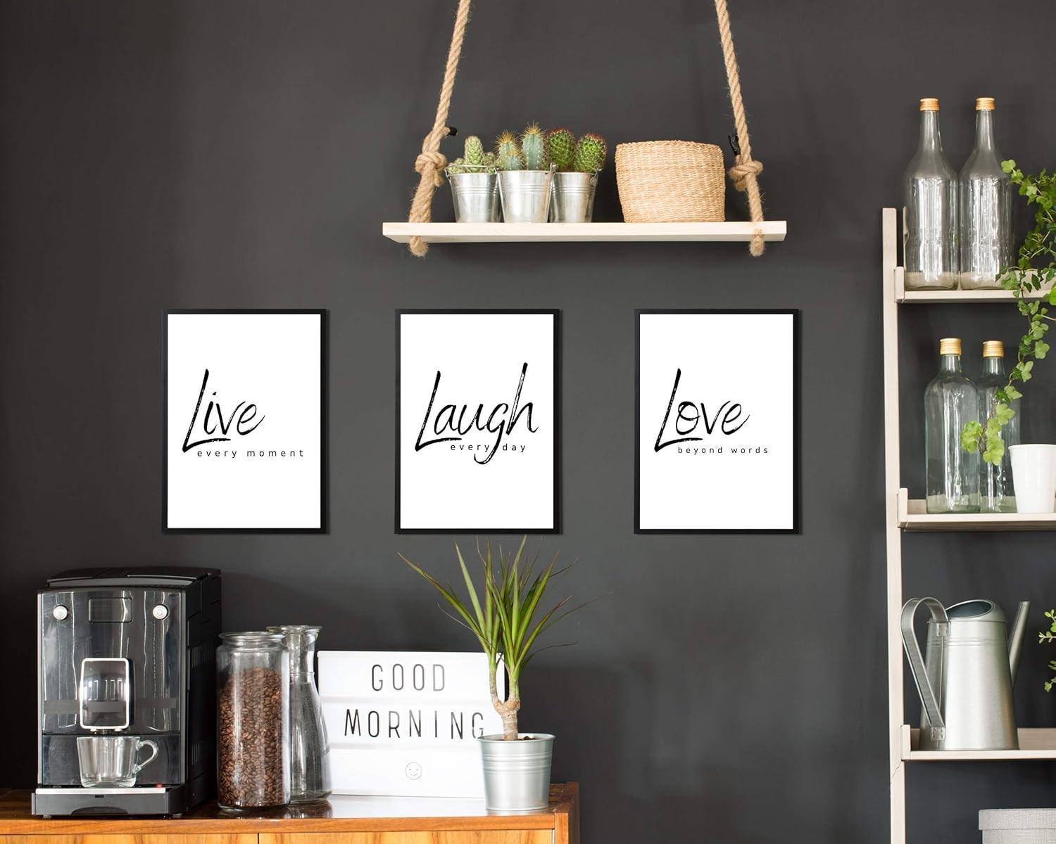 Live Laugh Love Wall Art Set A3 Prints Modern Quote Decor