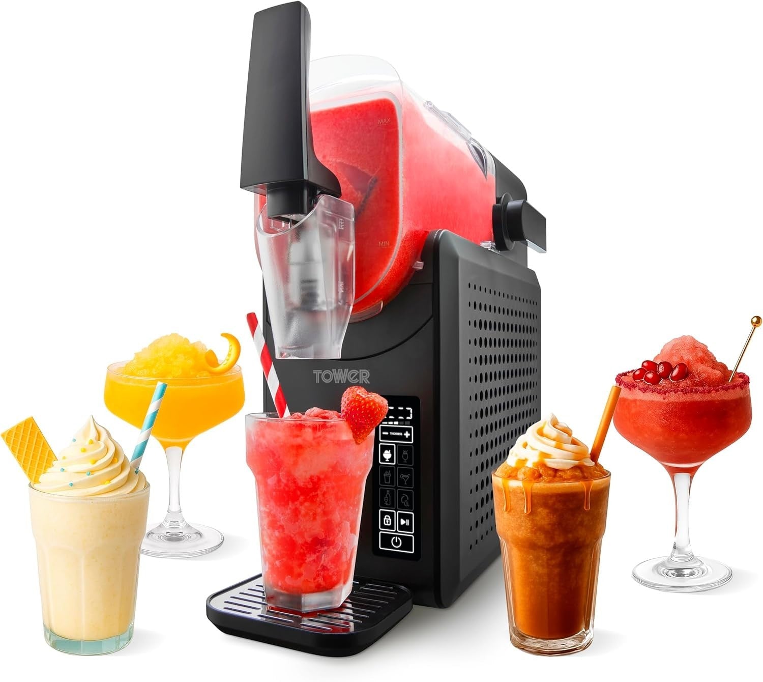 Frozen Drink Slushie Maker Machine w/ Digital Display 220W Black
