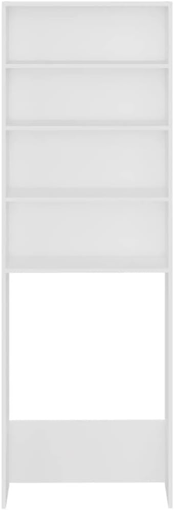 White Washing Machine Storage Rack Cabinet – Tall Laundry Shelf Unit 190cm