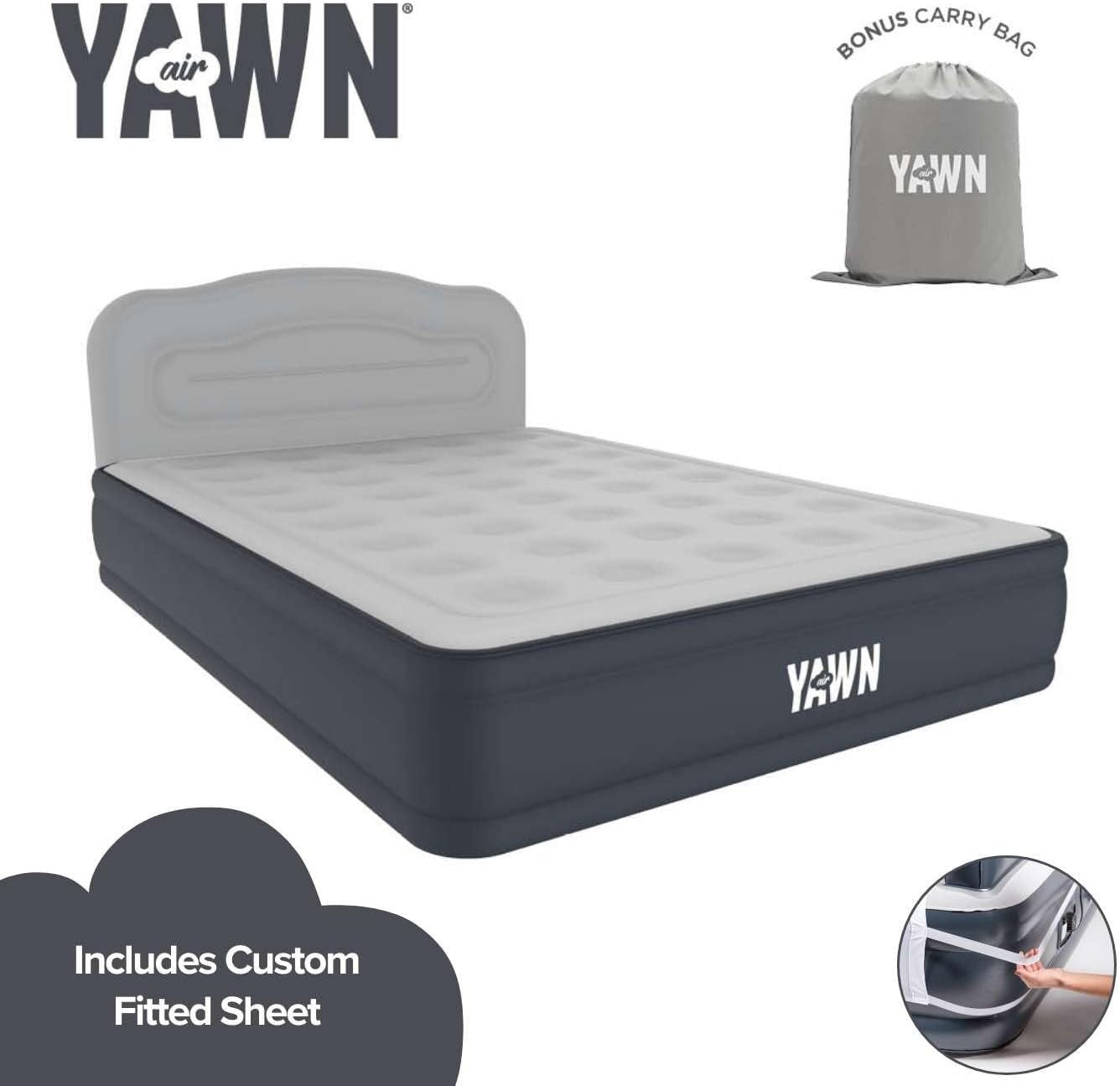 King Size Self Inflating Air Bed Built In Electric Pump Luxury Guest Mattress
