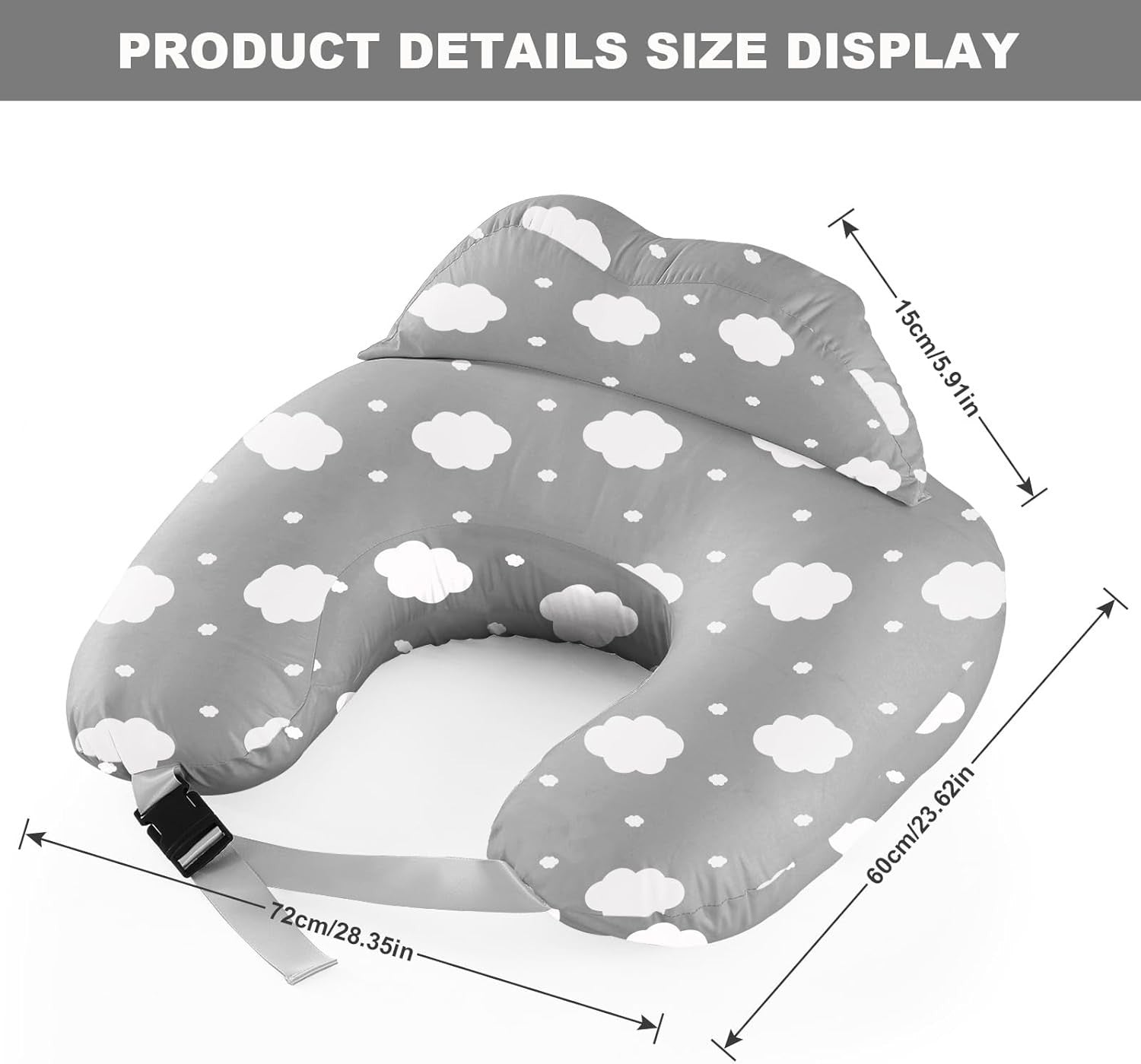 U Shaped Pregnancy Pillow Full Body Maternity Sleep & Nursing Support Cotton