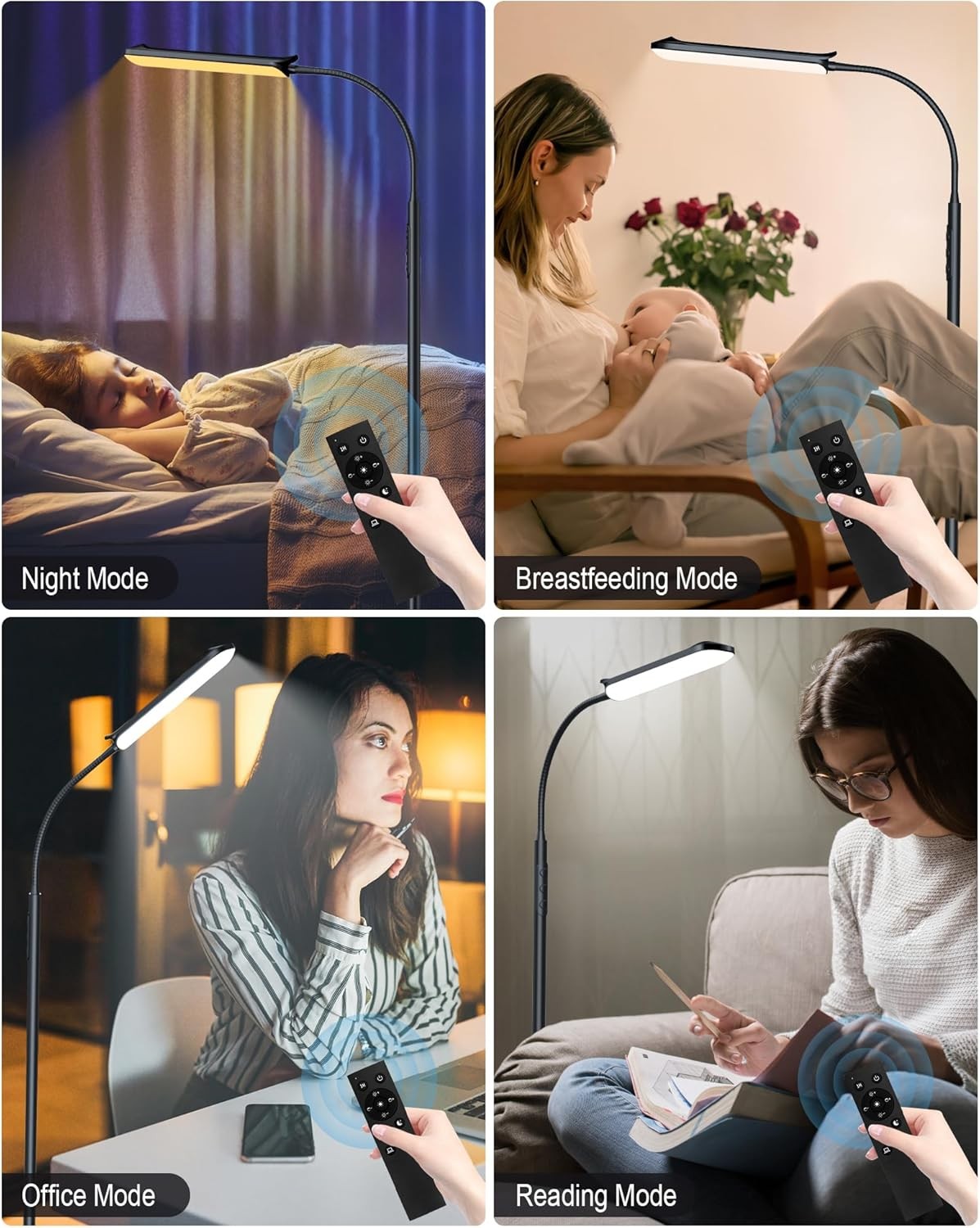 LED Floor Lamp Dimmable 18W Remote Touch Control Adjustable Reading Light