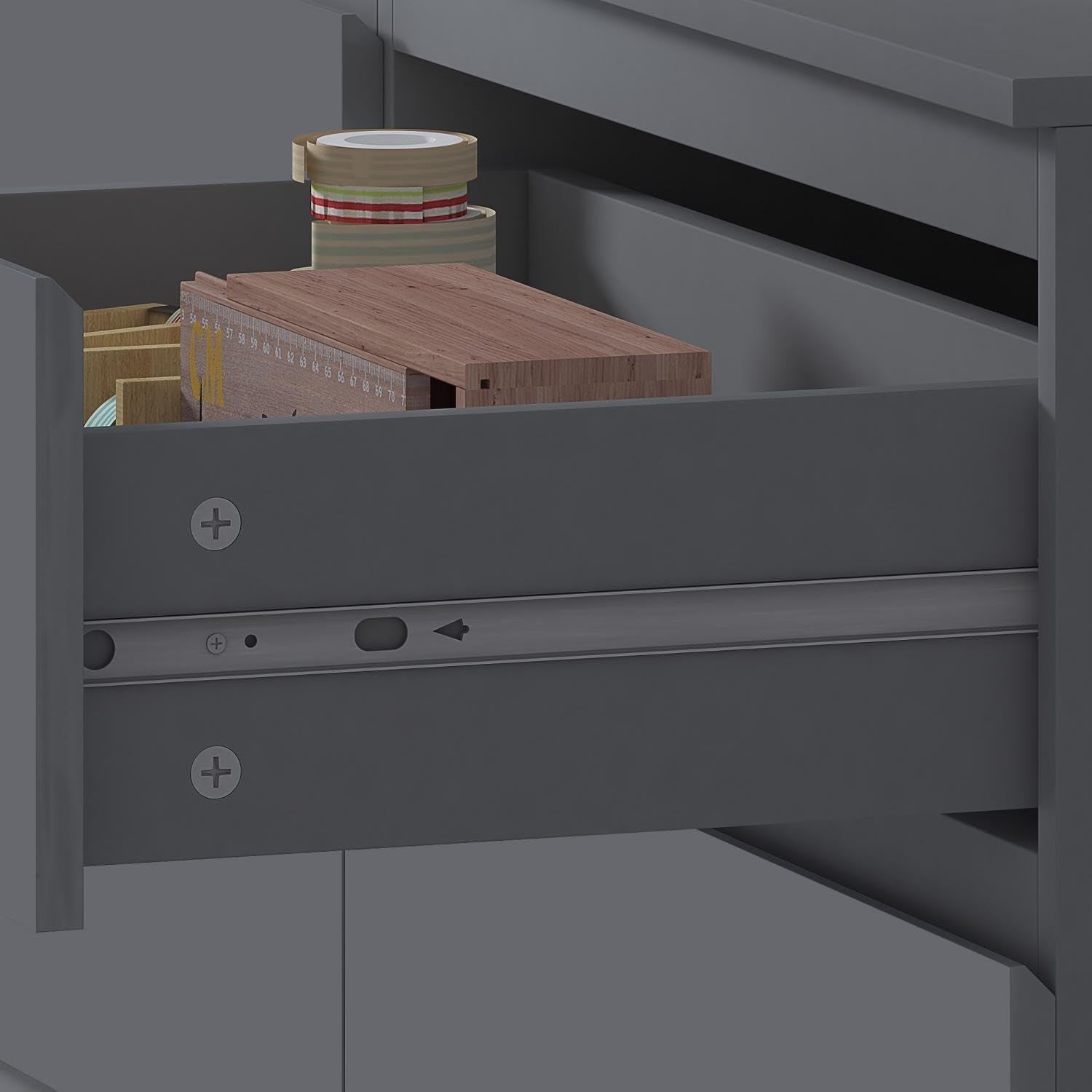 Matt Grey 8 Drawer Chest XL Modern Storage Cabinet Bedroom Dresser Unit