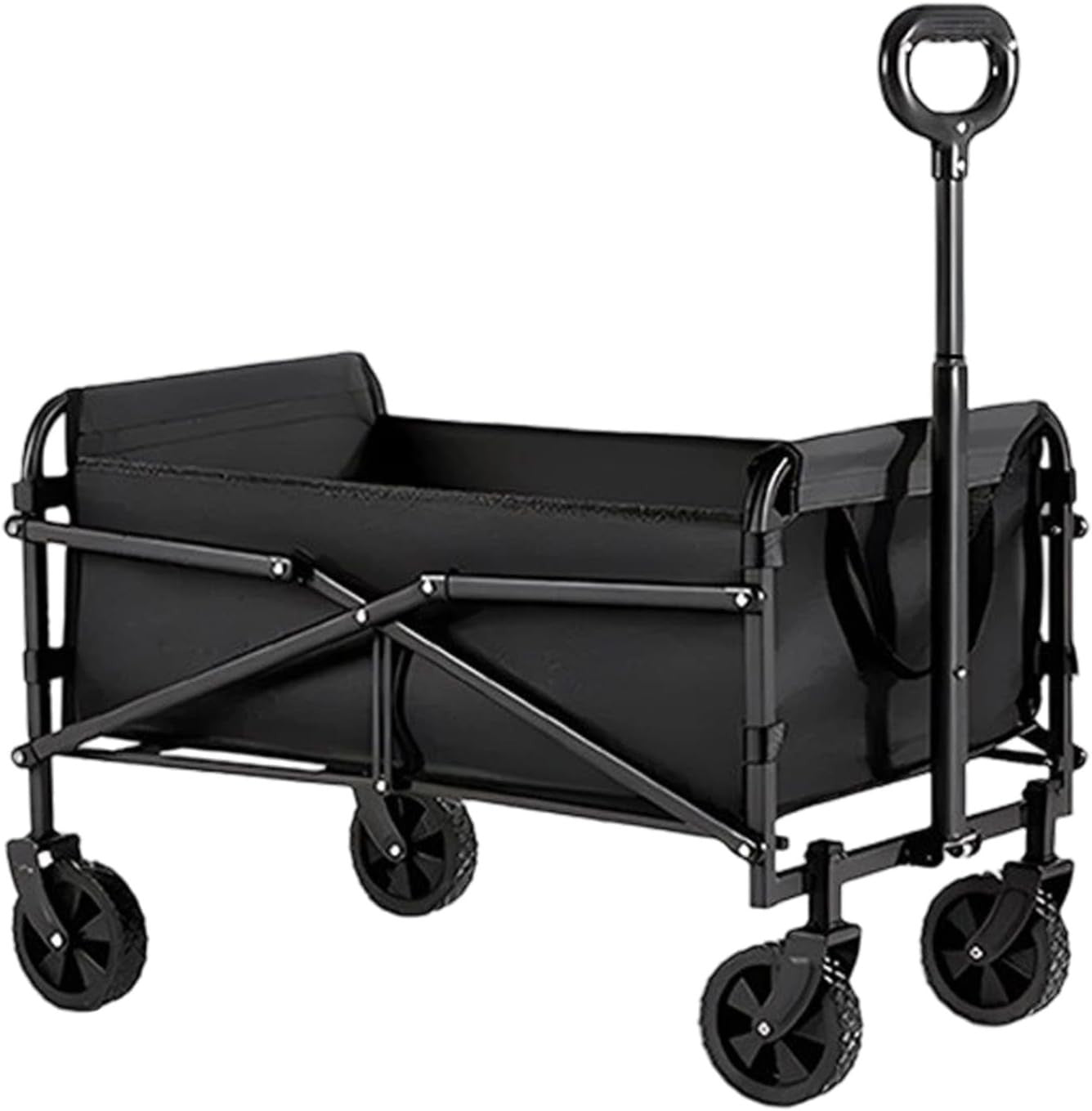 Foldable Heavy Duty Festival Trolley Wagon Outdoor Garden Camping Cart Black