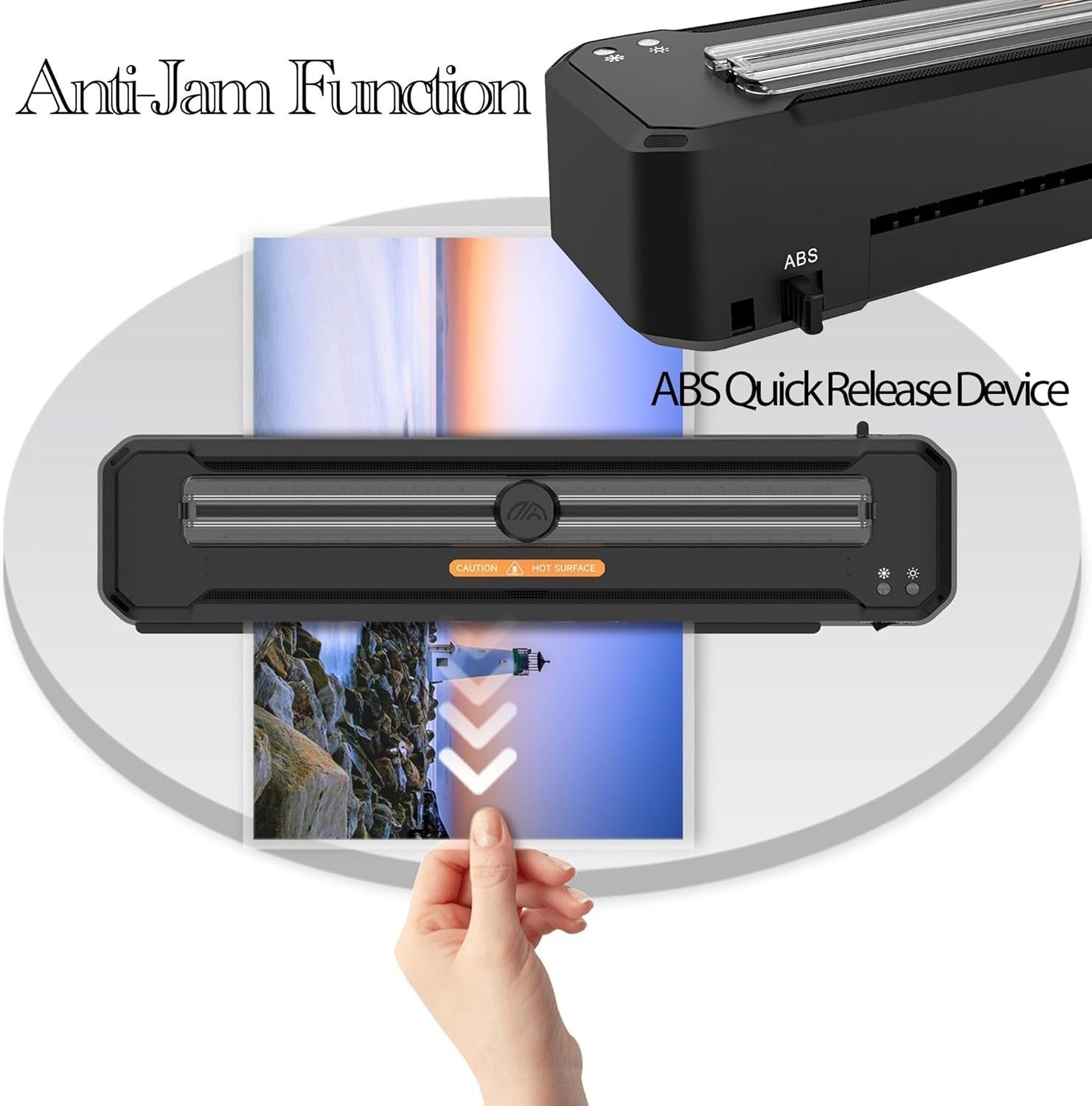 A3 Laminator Hot Cold Built-In Trimmer Fast 2-Min Warm-Up Anti-Jam