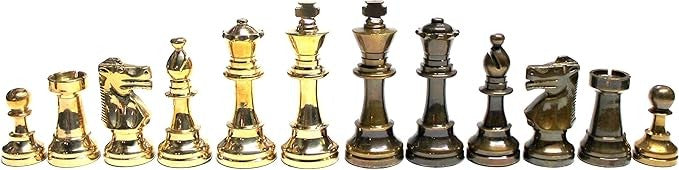 Luxury 15" Green Marble Chess Set – Inlaid Stone Board + Brass Crafted Pieces