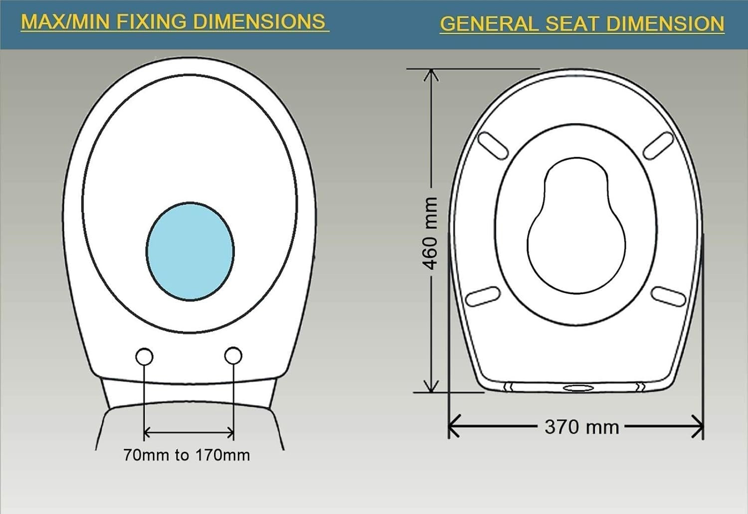 Family Toilet Seat Soft Close Removable Child Seat PP Top & Bottom Fix 460x370mm