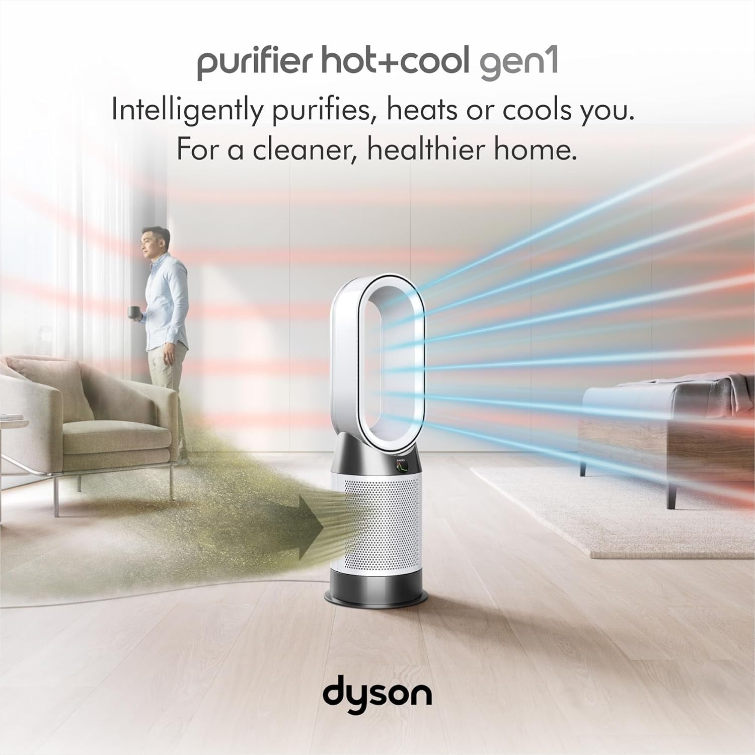 3-in-1 Air Purifier Heater Fan HEPA Carbon Auto Mode Hot Cool