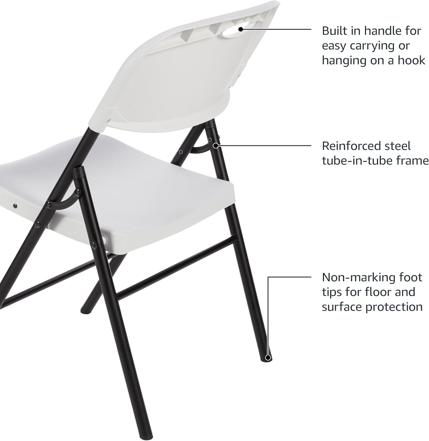 Set of 4 Folding Chairs Heavy Duty Indoor Outdoor 158kg
