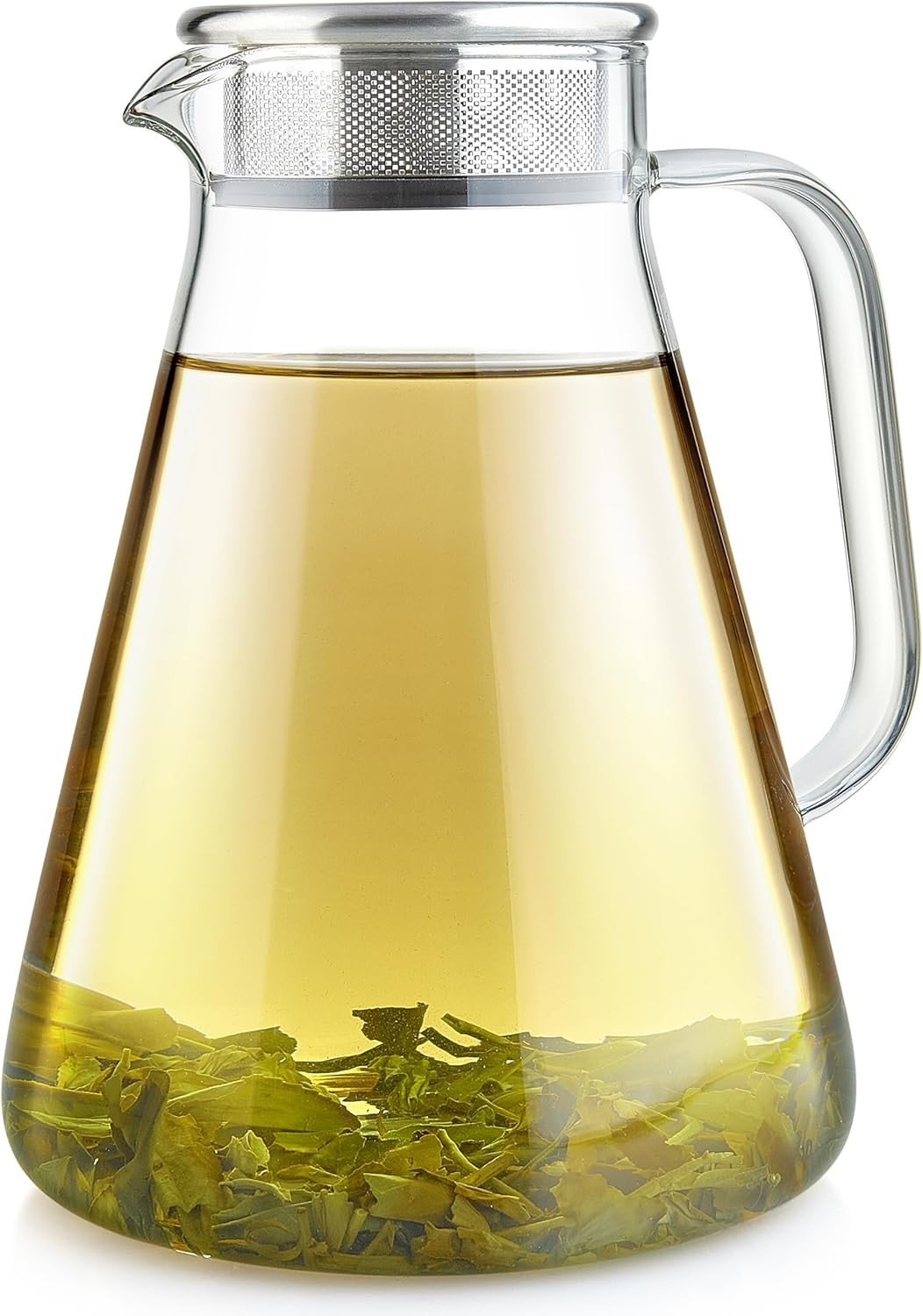 Glass Tea Maker Kettle 56oz Stovetop Safe Loose Leaf Tea Pot Filter