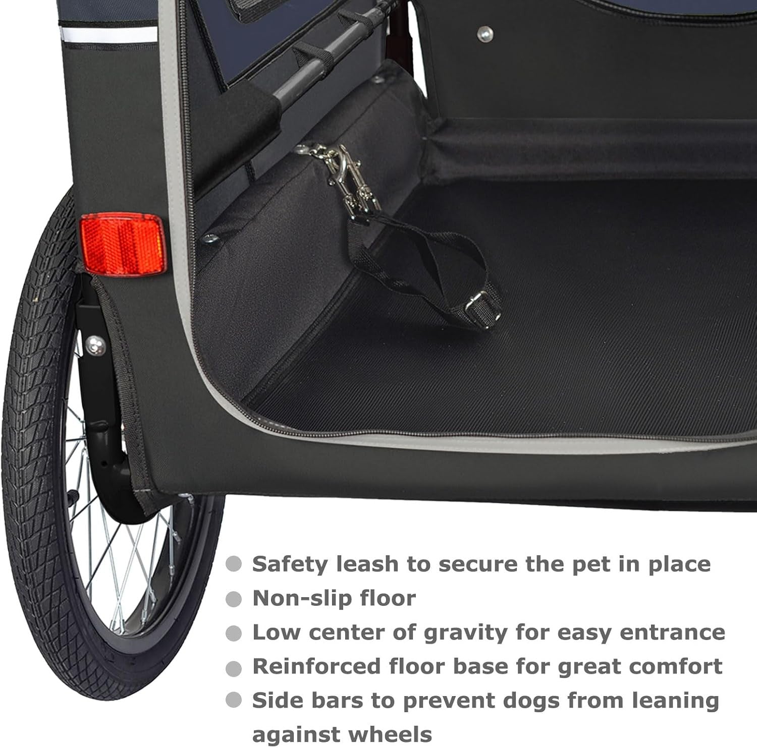 Dog Bike Trailer Stroller 45kg Folding Suspension Cart Blue Black with Brakes