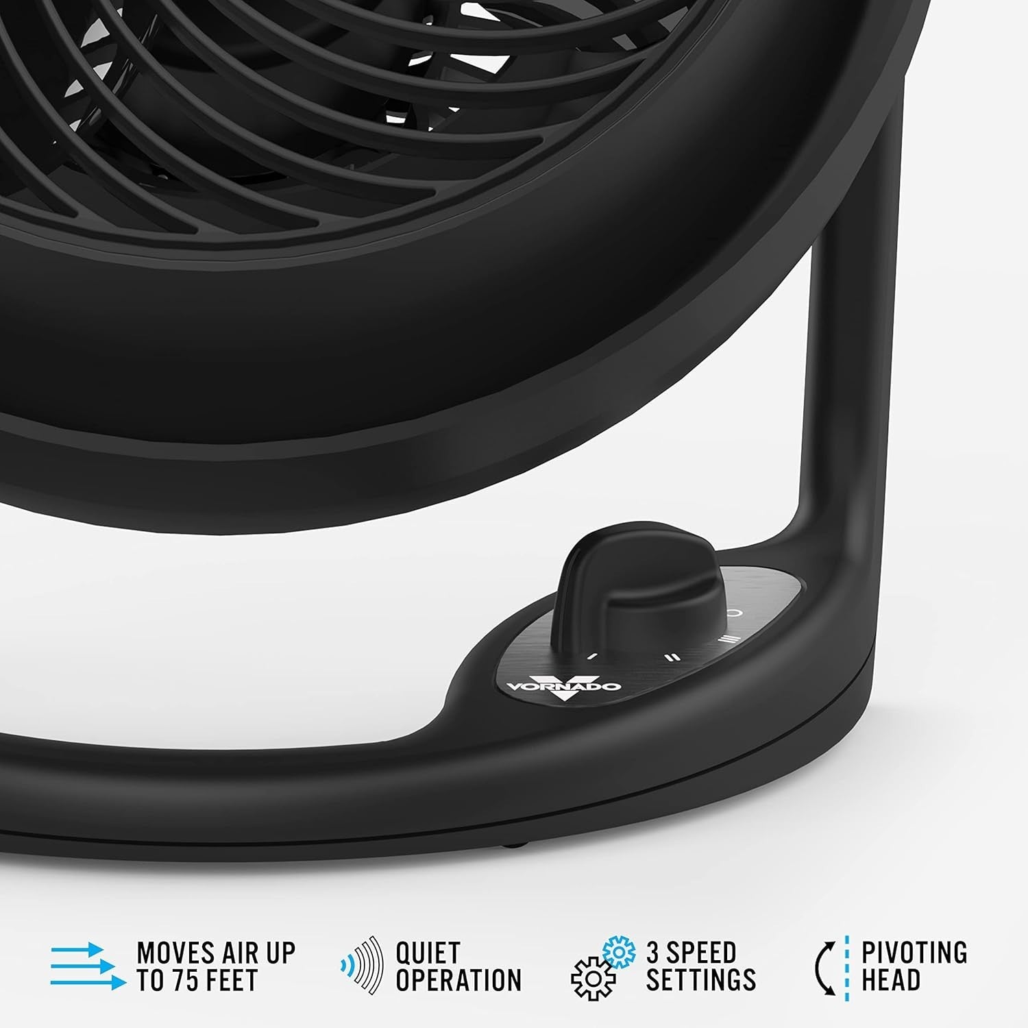 9" Whole Room Air Circulator – 3-Speed Quiet Fan w/ Pivoting Head for Bedroom