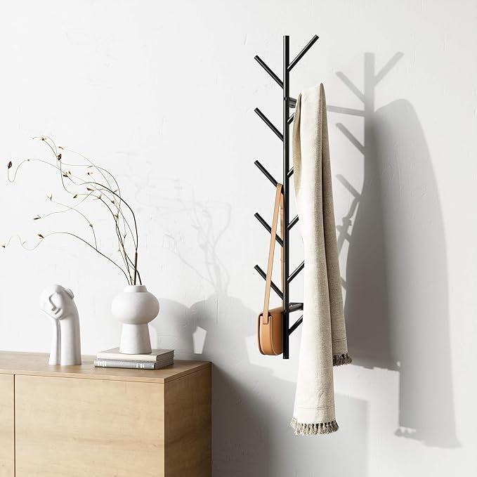 Coat Hooks Wall Mounted - 100 cm Metal Coat Rack with 11 Hooks, Wall Coat Hook