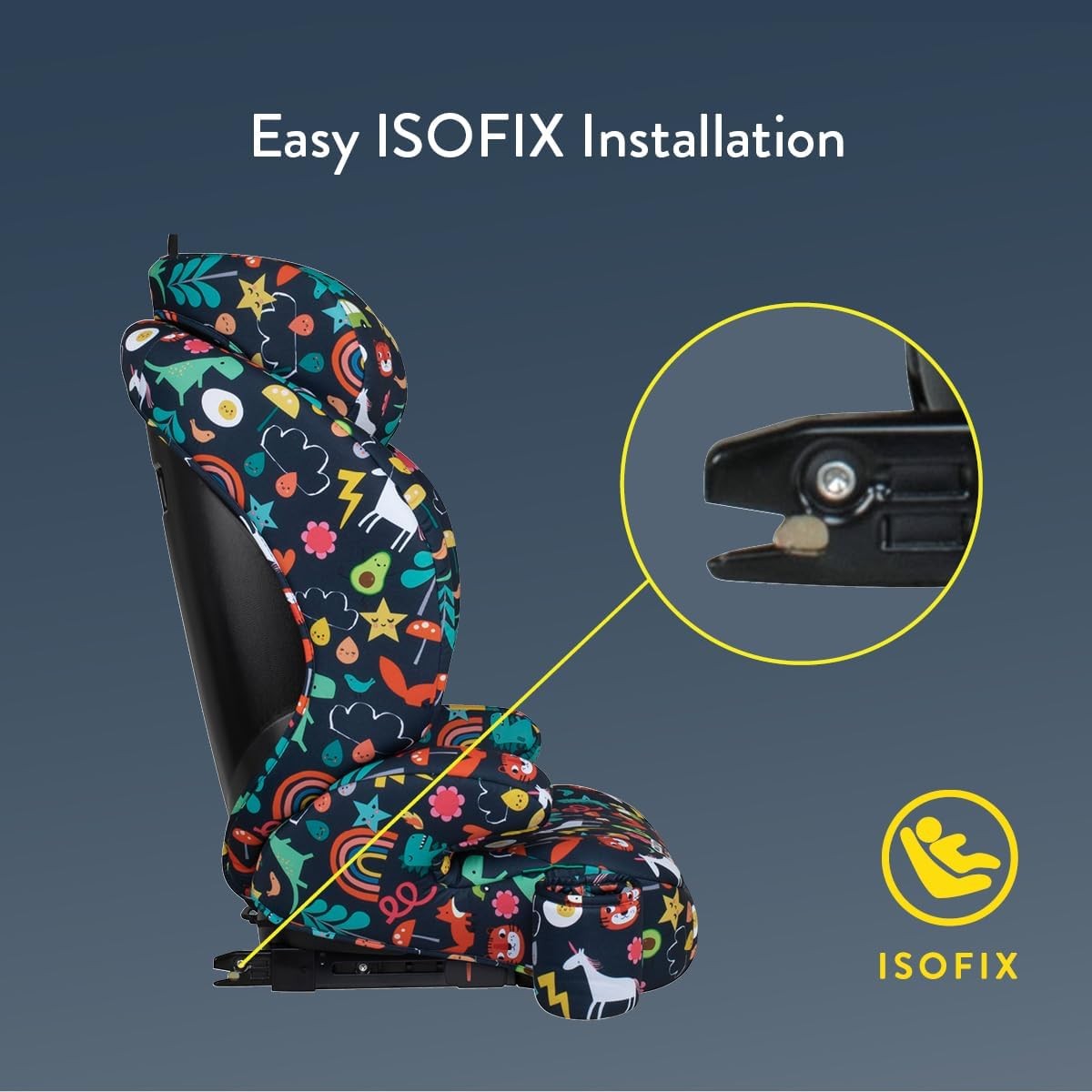 Highback Booster Car Seat ISOFIX i-Size Group 2/3 4–12Y Adjustable Headrest