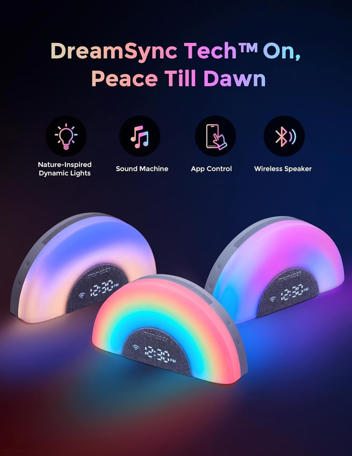 Baby Sound Machine & Night Light with 34 Soothing Sounds & Sunrise Alarm