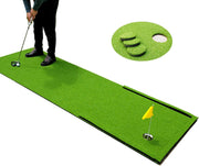 Extra Long Golf Putting Green Mat Indoor Outdoor Practice Trainer Flag Hole