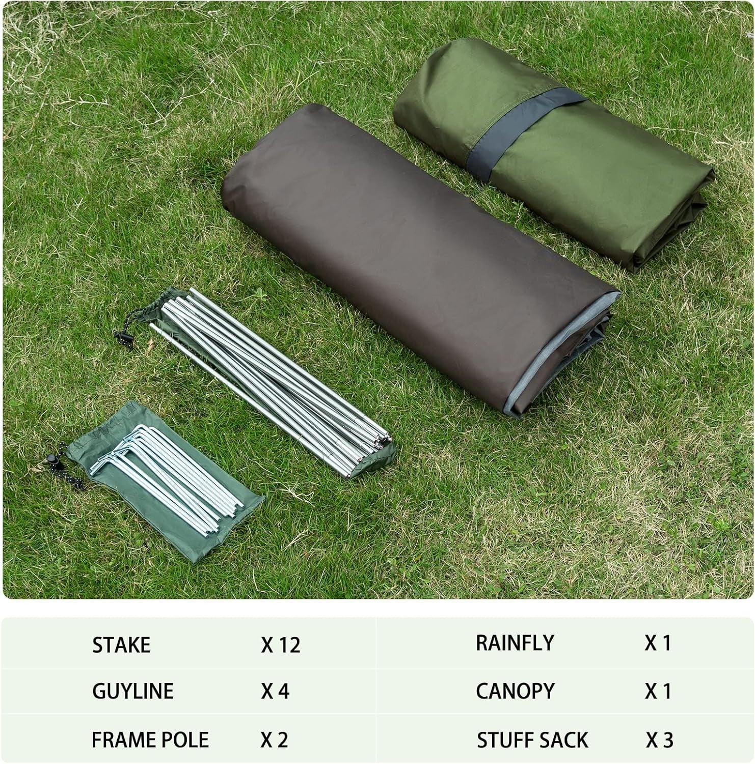 1 Person Ultralight Camping Tent Waterproof 3-4 Season Green