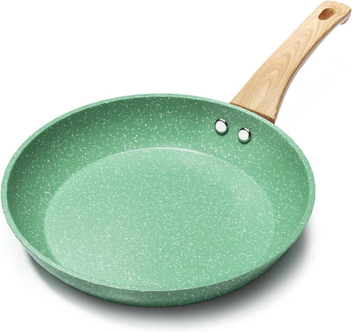 24cm Green Non Stick Frying Pan Induction Ready Granite Coating PFOA-Free