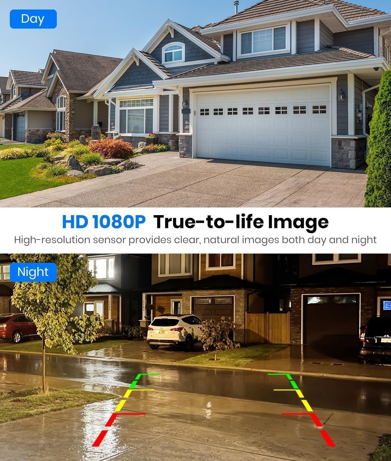 Solar Wireless Reversing Camera Kit 1080P 5" Monitor Dual Cam