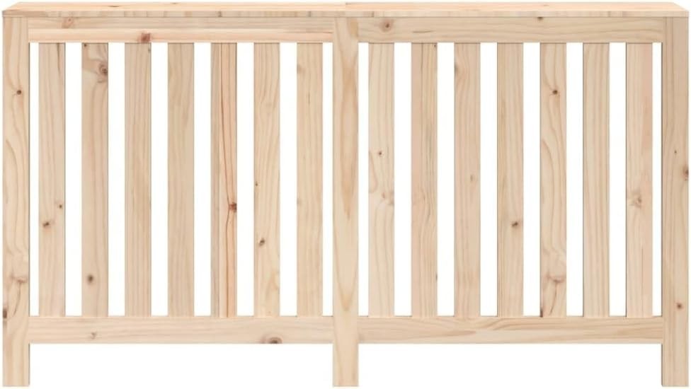 Radiator Cover Slatted Wood Shelf 153x19x84cm Natural Finish | Easy Assembly