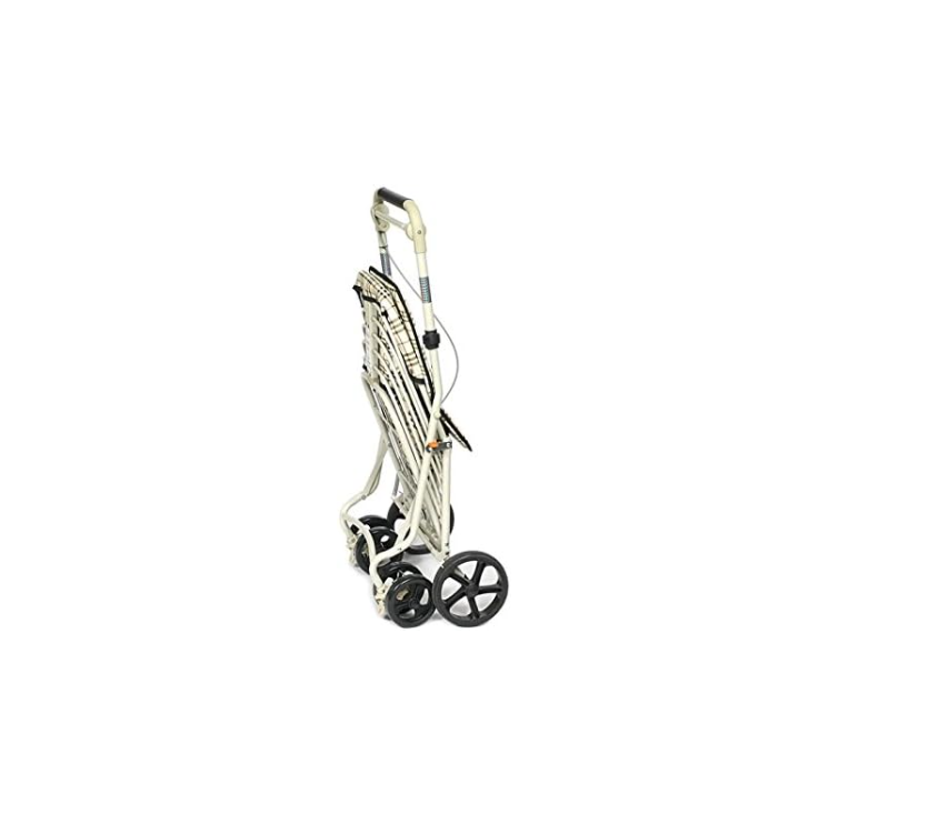 Shopping Trolley With Seat 4 Wheel Rollator Cart Brake System Black