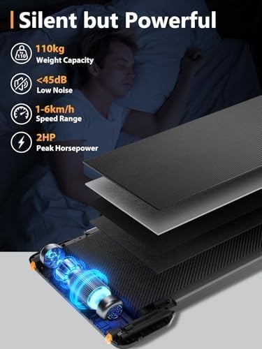 Compact Folding Under Desk Treadmill Walking Pad w/ LED & Remote