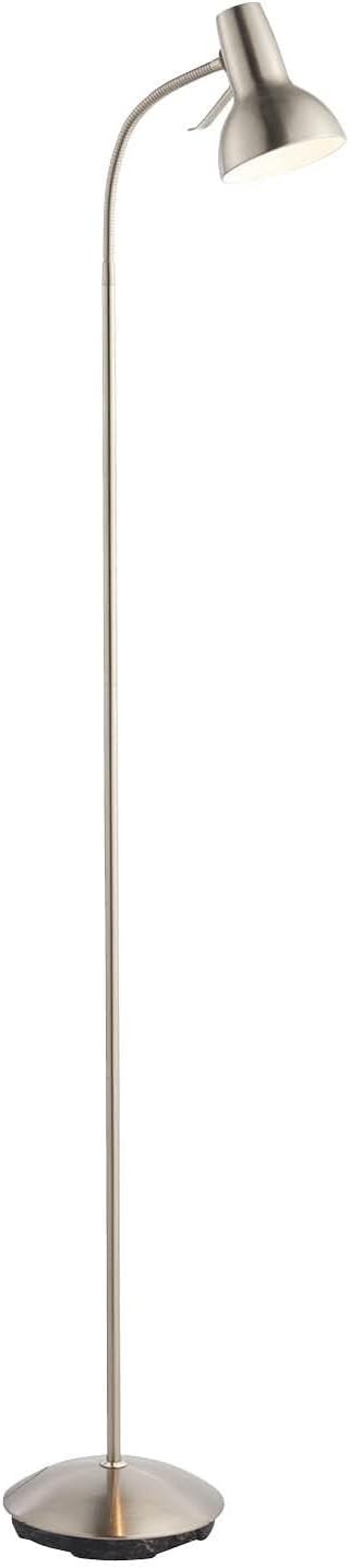 Flexible Gooseneck Floor Lamp Reading Light Satin Chrome Standing Task Lamp