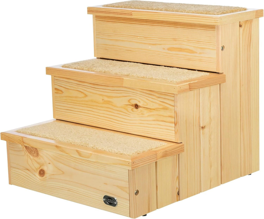 Pet Stairs for Dogs & Cats Birch Carpeted Steps 40x38x45cm